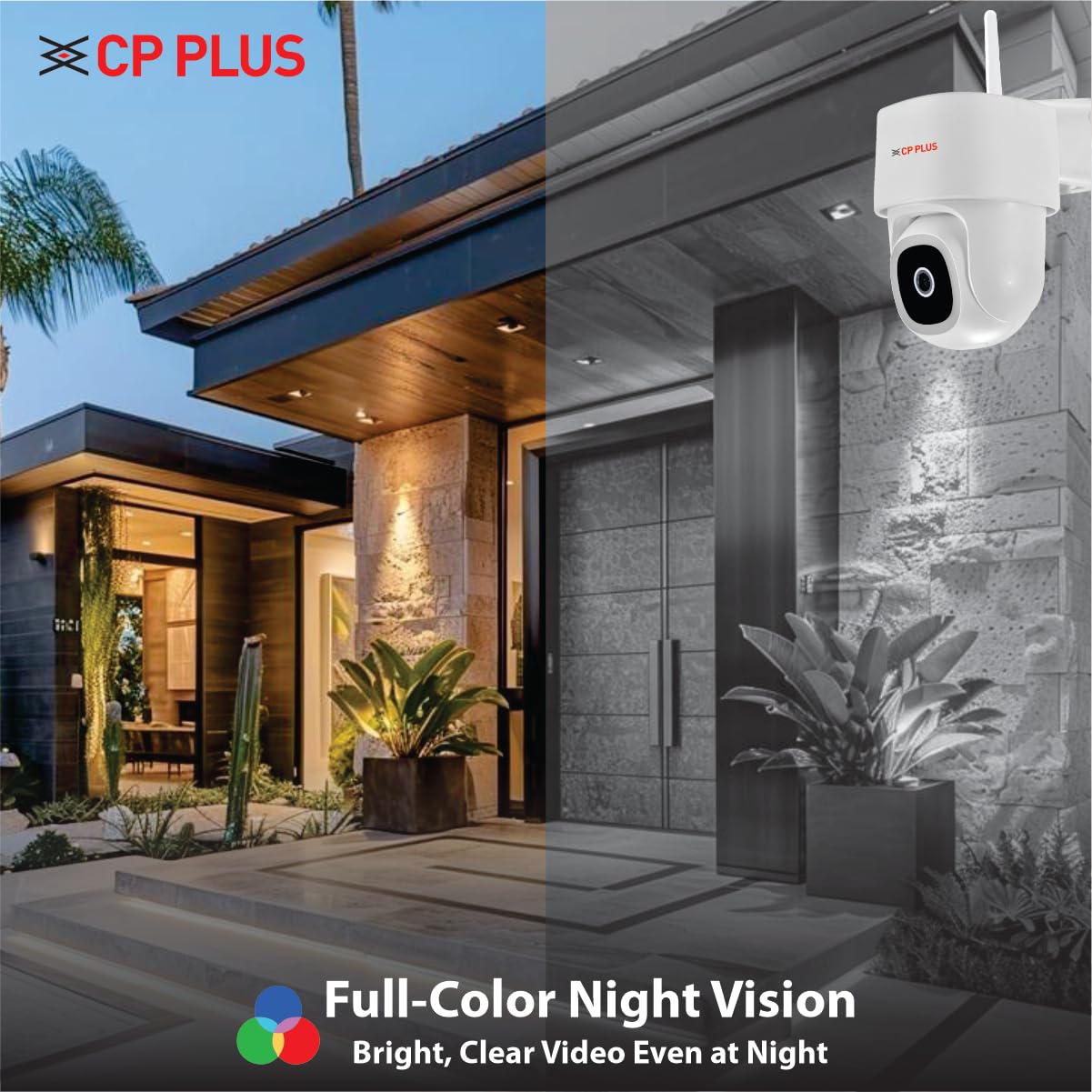 CP PLUS 4MP Quad HD Wi-Fi CCTV Camera for Outdoor | 360° Pan & Tilt | Full-Color Night Vision | CP-Z45Q